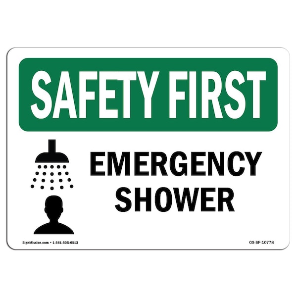 Signmission OSHA SAFETY FIRST, 5" Height, Decal, 7" x 5", Landscape, OS-SF-D-57-L-10778 OS-SF-D-57-L-10778 - main